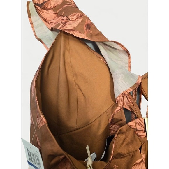 Significant Other Soller Pleated Cutout Ruffle Tropical Satin Maxi Dress 8 NWT - Picture 8 of 12